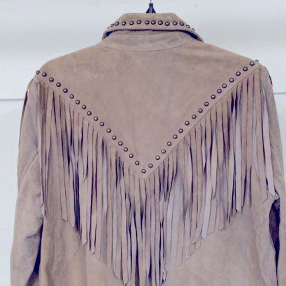Idyllwind Women's Lavender Studded Fringe Suede leather Jacket RTL $350 L NWT - Picture 7 of 9